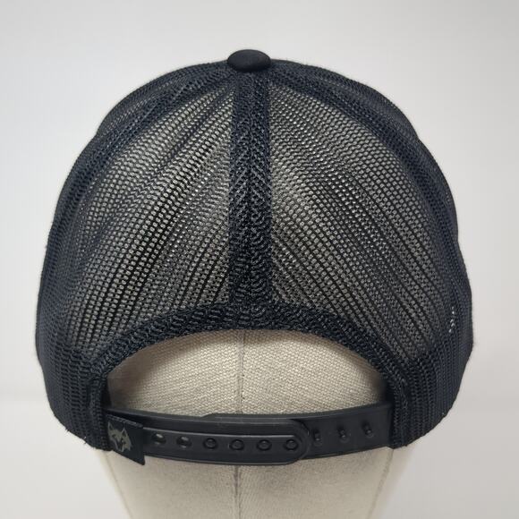 Greyson Clothiers Snapback Mesh Back Trucker Hat Black Embroidered Wolf Logo - Picture 6 of 10